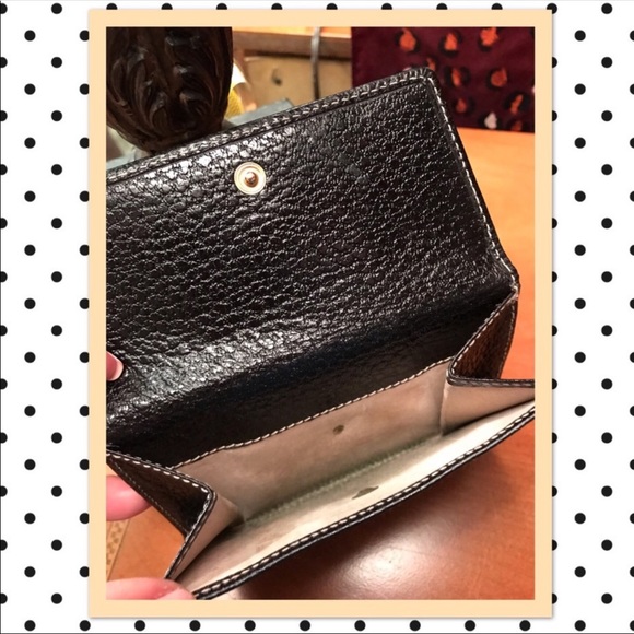 Kate Spade vintage pebbled tri-folding wallet black - Picture 8 of 9